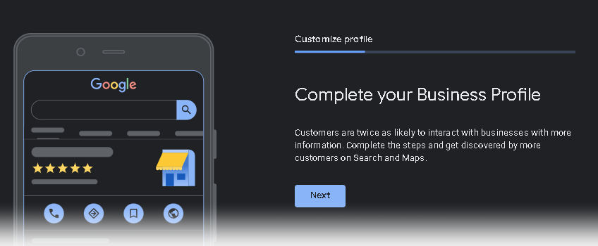 Google Business Profile example on mobile